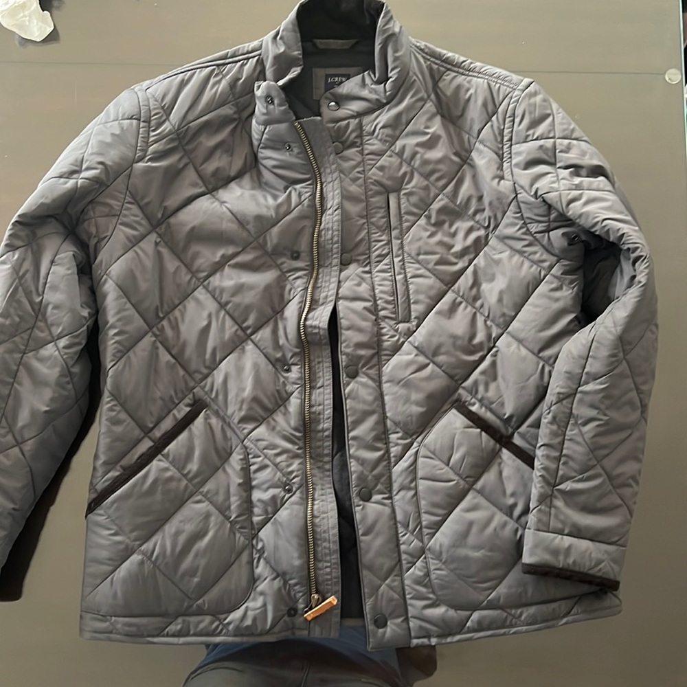 Men’s J.Crew grey bomber jacket large